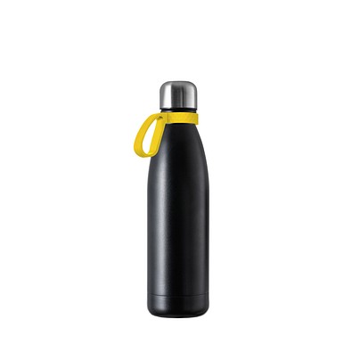 Thermotrinkflasche RETUMBLER-NIZZA, schwarz, Ring gelb