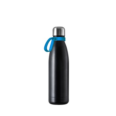 Thermotrinkflasche RETUMBLER-NIZZA, schwarz, Ring hellblau