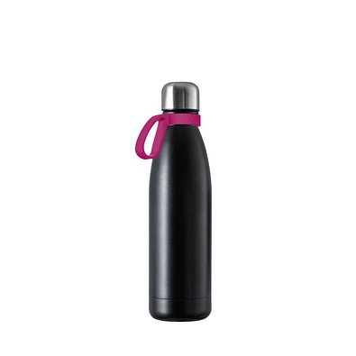 Thermotrinkflasche RETUMBLER-NIZZA, schwarz, Ring magenta