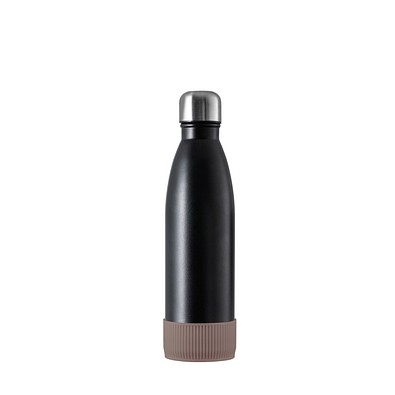 Thermotrinkflasche RETUMBLER-NIZZA, schwarz, Sleeve braun