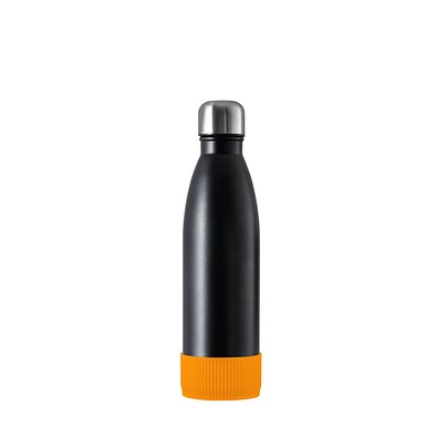 Thermotrinkflasche RETUMBLER-NIZZA, schwarz, Sleeve orange