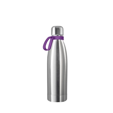 Thermotrinkflasche RETUMBLER-NIZZA, silber, Ring lila