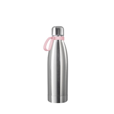 Thermotrinkflasche RETUMBLER-NIZZA, silber, Ring rosa