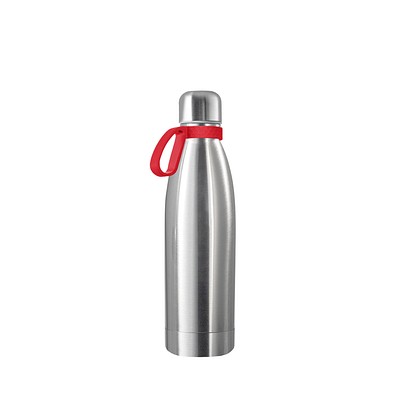 Thermotrinkflasche RETUMBLER-NIZZA, silber, Ring rot