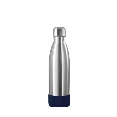 Thermotrinkflasche RETUMBLER-NIZZA, silber, Sleeve dunkelblau
