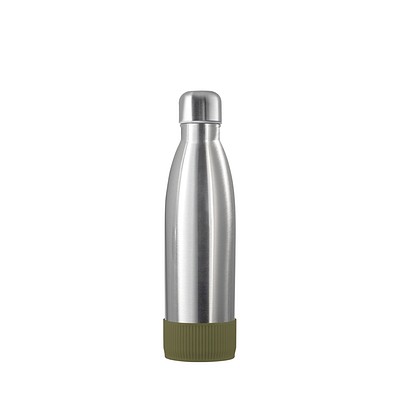 Thermotrinkflasche RETUMBLER-NIZZA, silber, Sleeve dunkelgrün