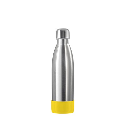 Thermotrinkflasche RETUMBLER-NIZZA, silber, Sleeve gelb