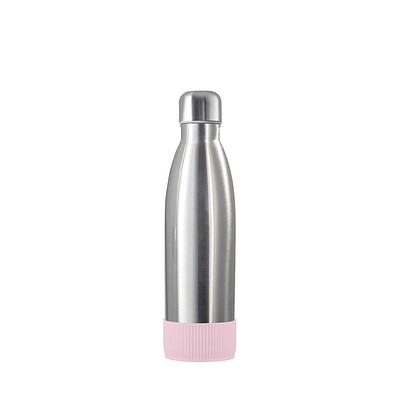 Thermotrinkflasche RETUMBLER-NIZZA, silber, Sleeve rosa