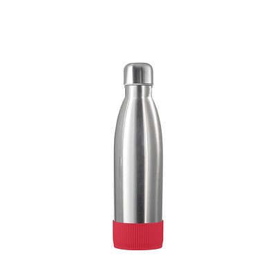 Thermotrinkflasche RETUMBLER-NIZZA, silber, Sleeve rot