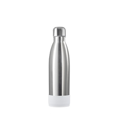 Thermotrinkflasche RETUMBLER-NIZZA, silber, Sleeve weiß