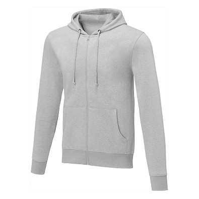 Theron Herren Kapuzenpullover mit Reißverschluss, heather grau, XL