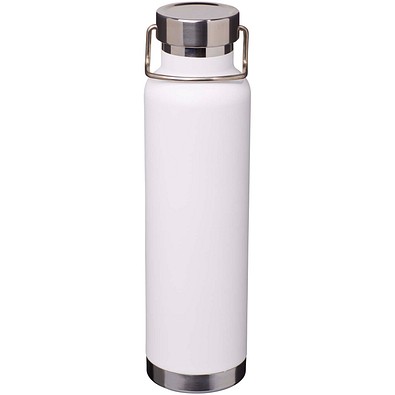Thor 650 ml RCS-zertifizierte Kupfer-Vakuum Isolierflasche aus recyceltem Edelstahl, weiss