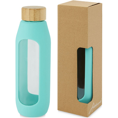 Tidan 600 ml Flasche aus Borosilikatglas mit Silikongriff, tide grün