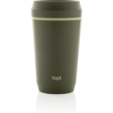 Topl-Becher aus rec. Kunststoff mit 360-Grad-Deckel 354ml, grün