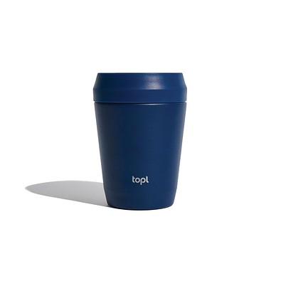 Topl-Trinkbecher aus rec. Stahl mit 360-Grad-Deckel 236ml, navy blau