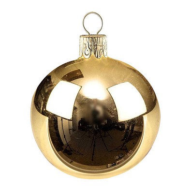 Traditionelle Glaskugel, glanz-gold, 1-seit. Druck