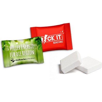 Traubenzuckerwürfel im Flowpack, 5 g, Zitrone, Folie transparent, inkl. Druck