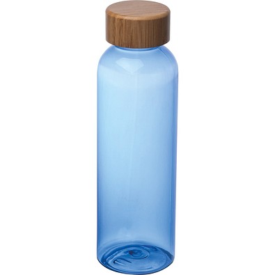 Trinkflasche aus PET mit Bambusdeckel, 500ml , blau
