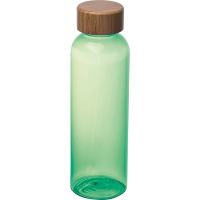 Trinkflasche aus PET mit Bambusdeckel, 500ml , grün