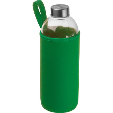 Trinkflasche mit Neoprensleeve 1,0 l, grün