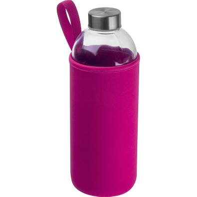Trinkflasche mit Neoprensleeve 1,0 l, pink