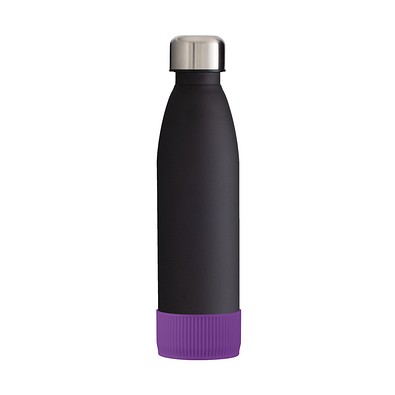 Trinkflasche RETUMBLER-myTOULON GLASS, schwarz, Sleeve lila