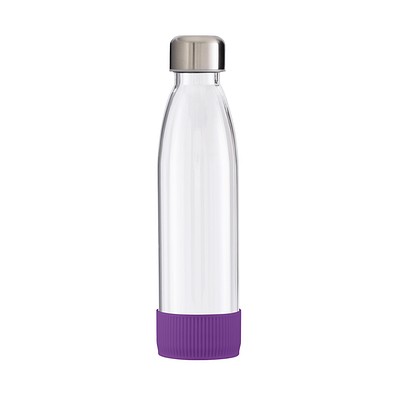 Trinkflasche RETUMBLER-myTOULON GLASS, transparent, Sleeve lila