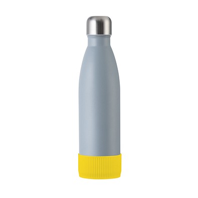 Trinkflasche RETUMBLER-myTOULON, grau, Sleeve gelb