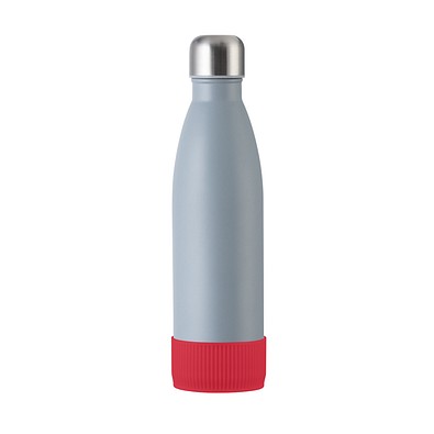 Trinkflasche RETUMBLER-myTOULON, grau, Sleeve rot