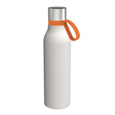 Trinkflasche RETUMBLER-myTOULON II 820, weiß, Ring orange