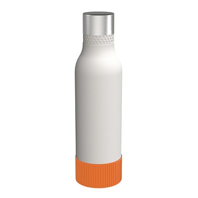 Trinkflasche RETUMBLER-myTOULON II 820, weiß, Sleeve orange