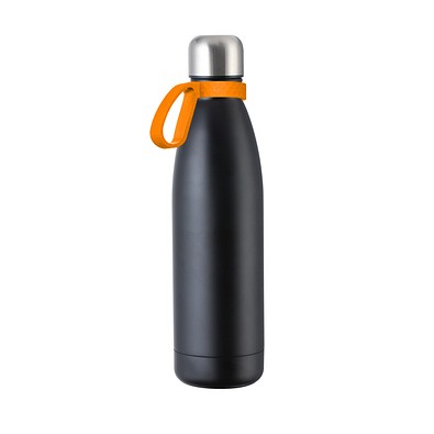 Trinkflasche RETUMBLER-myTOULON, schwarz, Ring orange