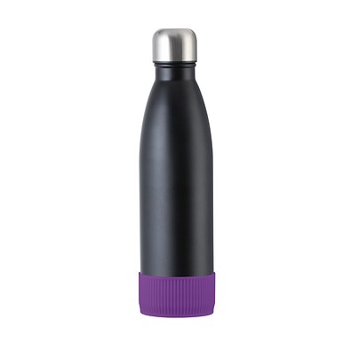 Trinkflasche RETUMBLER-myTOULON, schwarz, Sleeve lila
