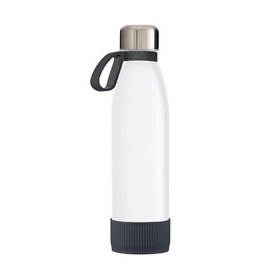 Trinkflasche RETUMBLER-TOULON GLASS, weiß/anthrazit/anthrazit