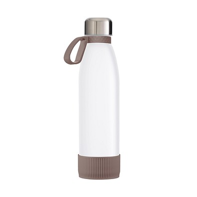 Trinkflasche RETUMBLER-TOULON GLASS, weiß/braun/braun
