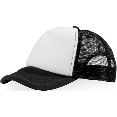 Trucker Kappe mit 5 Segmenten, schwarz,weiss