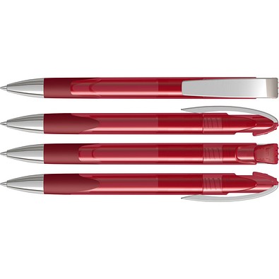 uma® LOOK grip transparent M SI Druckkugelschreiber, rot