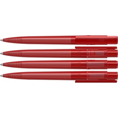 uma® RECYCLED PET PEN PRO transparent Druckkugelschreiber, rot