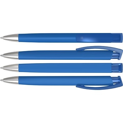 uma® Druckkugelschreiber TrinityGum, mit Metallspitze, blaue Mine, mittelblau