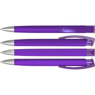uma® Druckkugelschreiber TrinityGum, mit Metallspitze, blaue Mine, violett