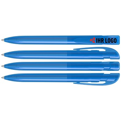 uma® YES transparent Druckkugelschreiber, hellblau