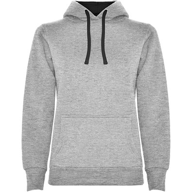 Urban Kapuzenpullover für Damen, Marl Grey/schwarz, L