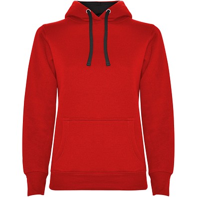 Urban Kapuzenpullover für Damen, rot/schwarz, M
