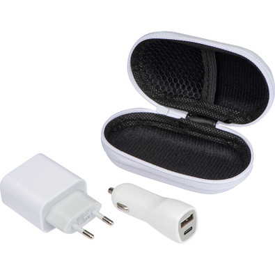 USB + C-Type Travel Set, weiss