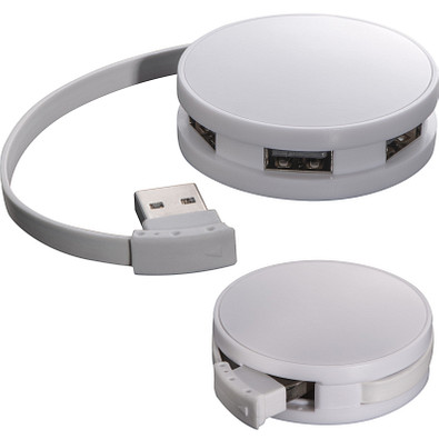 USB-Hub aus Kunststoff mit 4 Anschlüssen, weiss USB-Hub aus Kunststoff mit 4 Anschlüssen, weiss