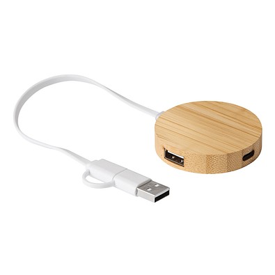 USB Hub MULTIPLIER CIRCLE,braun
