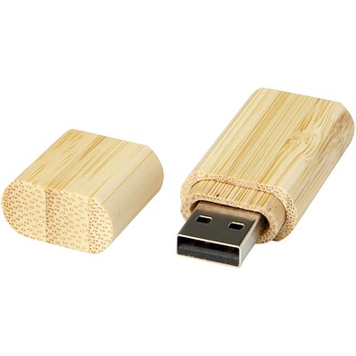 USB-Stick 2.0 aus Bambus mit Schlüsselanhänger, natural, 2GB