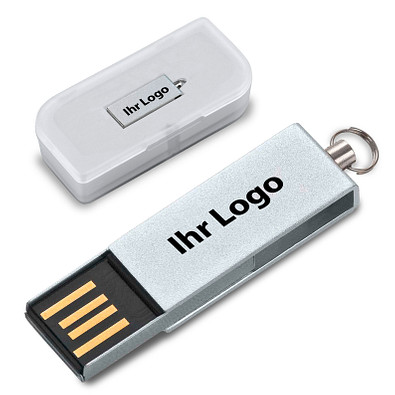 Mini-USB-Stick Swing, 16 GB, silber Mini-USB-Stick Swing, 16 GB, silber