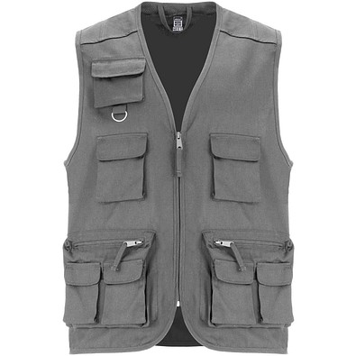 Venera Arbeitsweste mit V-Ausschnitt und mehreren Taschen, 200 g/m2, blei, M