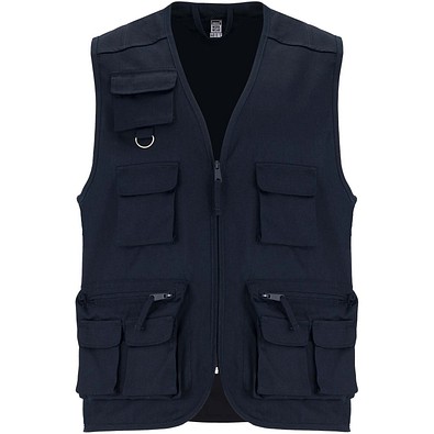 Venera Arbeitsweste mit V-Ausschnitt und mehreren Taschen, 200 g/m2, marineblau, 2XL